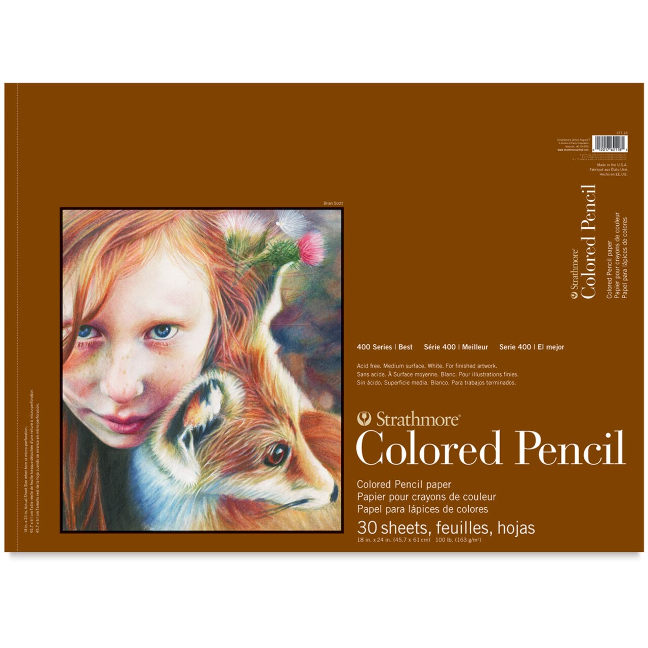 Strathmore 400 Series Colored Pencil Pad - 18" x 24", 30 Sheets, 100 lb